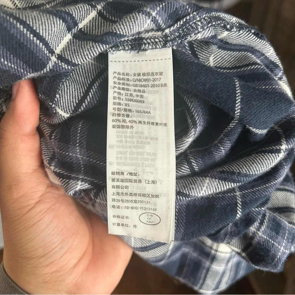 Abercrombie & Fitch Blue Plaid Long Sleeve Dress - Picture 6 of 9